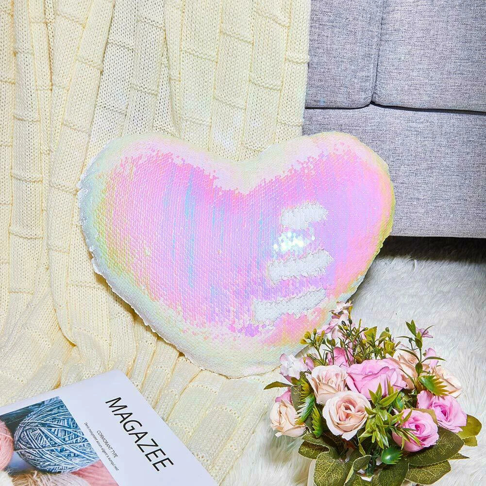 Sublimation Blank Reversible Sequin Pillow Case Cushion Cover for Home Sofa Car