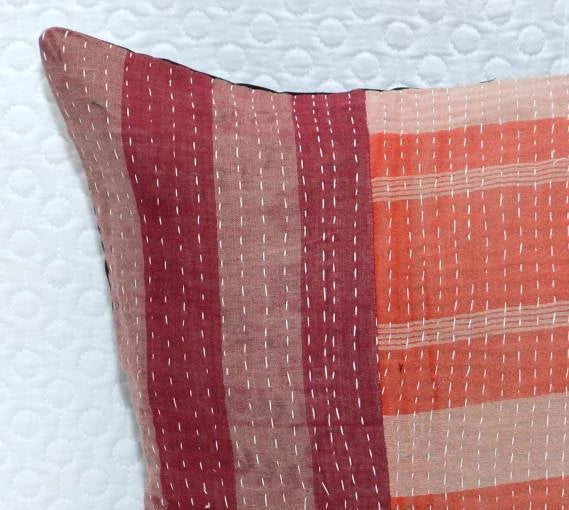 Kantha Patchwork Cushion Cover Handmade Pillow Case 16" Indian Sofa Bed Decor