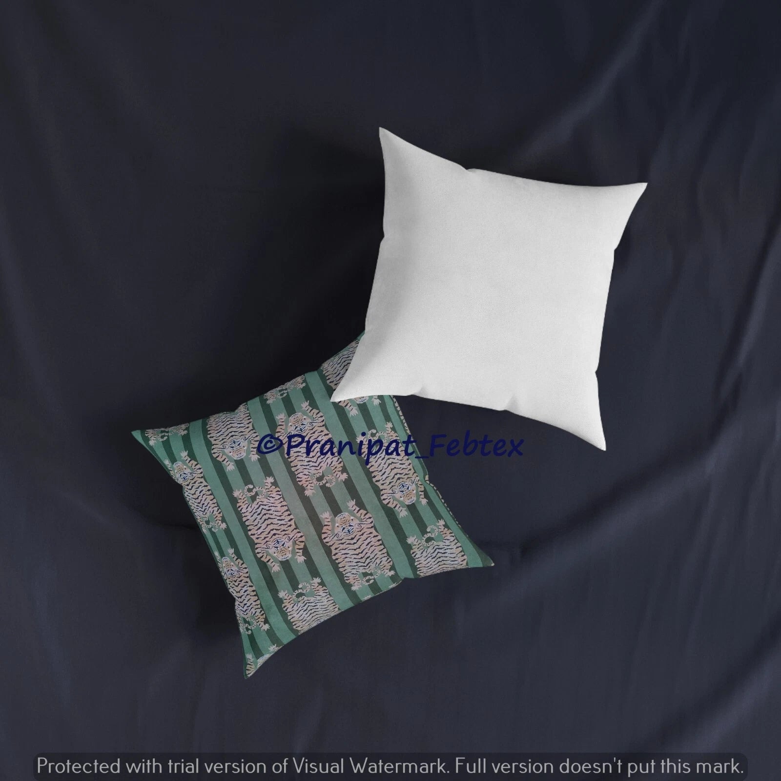 Set of 5 Green Tibetan Tiger Print Cotton Cushion Sham Square Sofa Pillow Cases