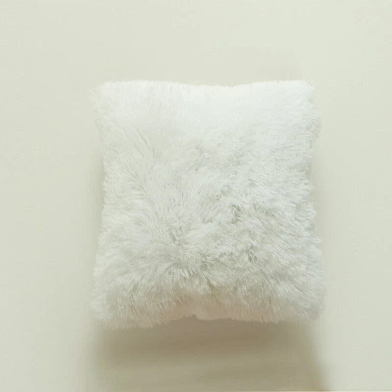 Fluffy Faux Fur Shaggy Pillow Case Plush Cushion Cover Sofa Bed Home Decor 17"