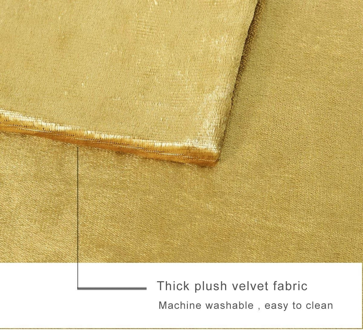 2 Pack Gold Velvet Throw Pillow Covers 18x18 for Couch Sofa Bed Cushion Decor