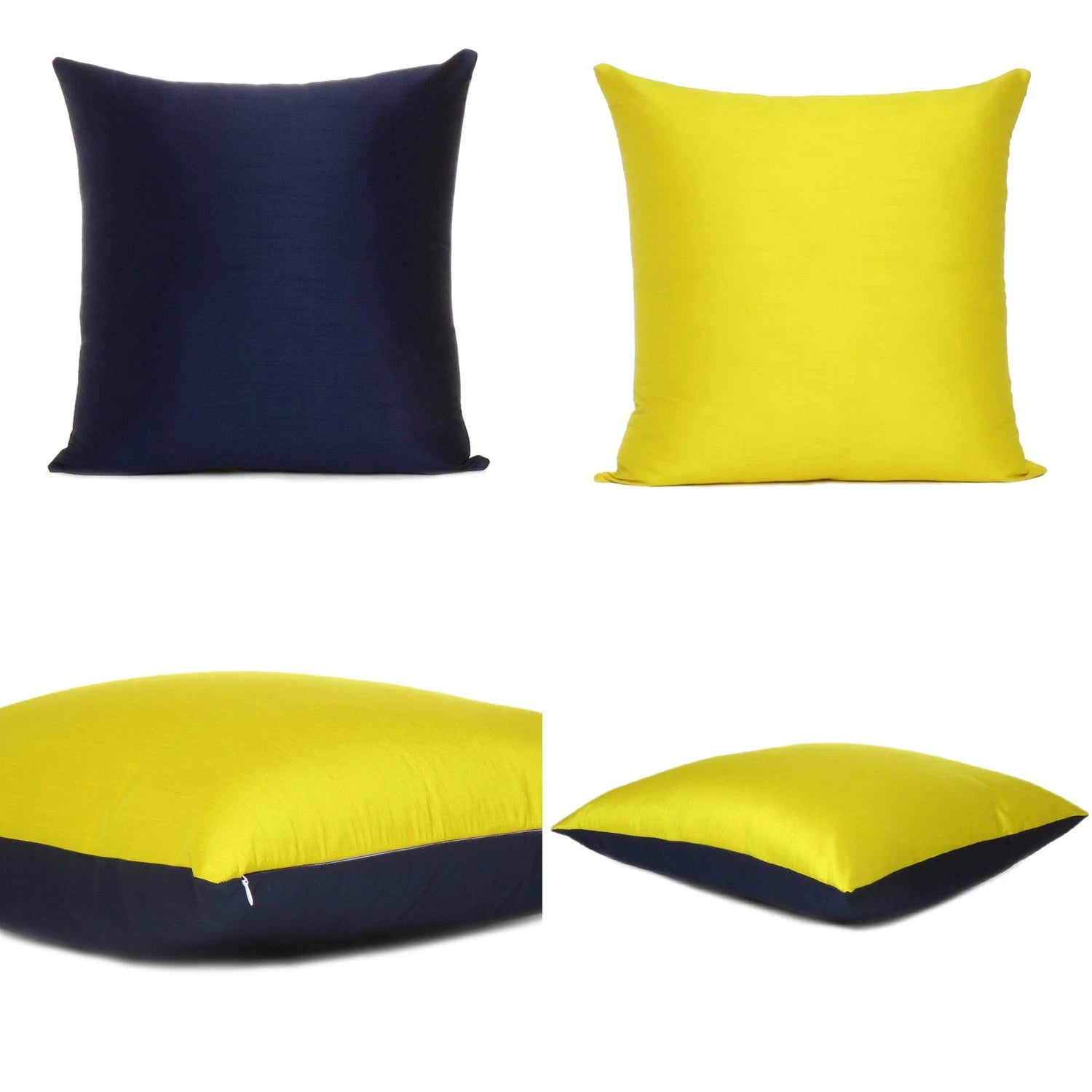 Throw Cushion Cover Reversible Pillow Case Silk Sofa Waist Square Pillowcase 18"