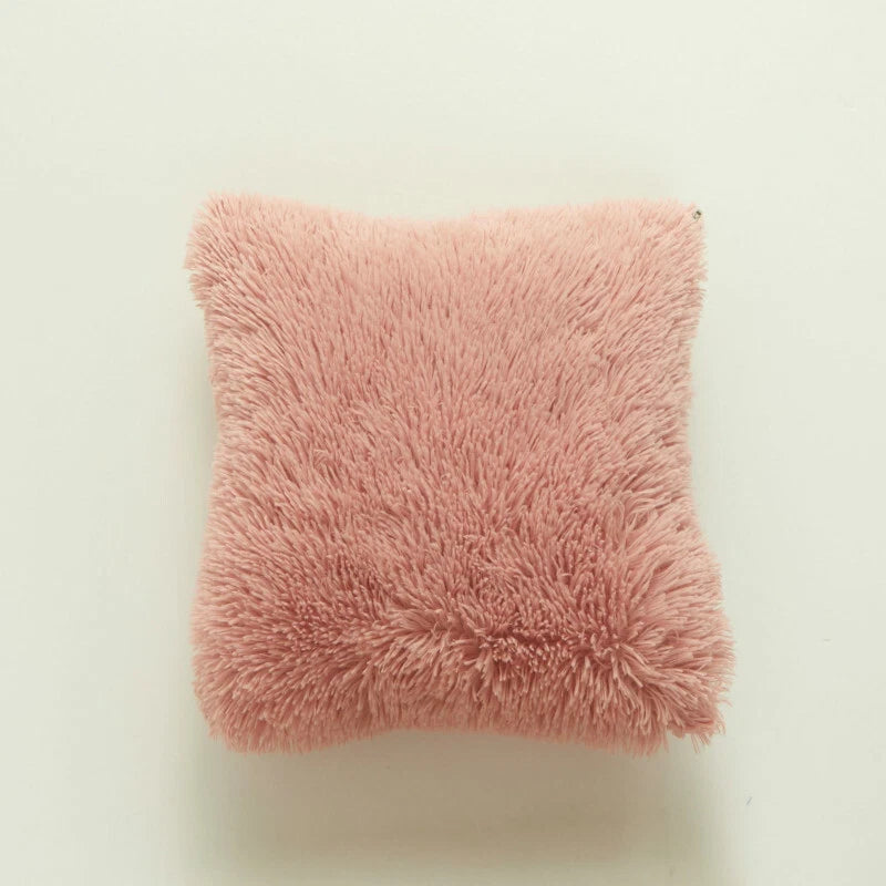 Fluffy Faux Fur Shaggy Pillow Case Plush Cushion Cover Sofa Bed Home Decor 17"