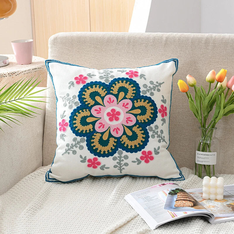 Boho Cushion Cover Bohemian Throw Pillow Case Ethnic Sofa Bed Embroidery NEW