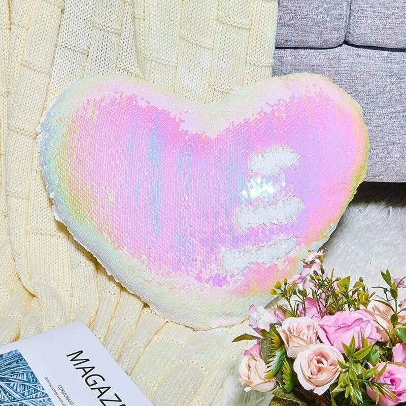 Sublimation Blank Reversible Sequin Pillow Case Cushion Cover for Home Sofa Car