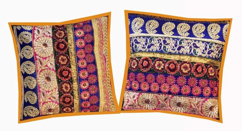 16"-Set of 2 pc Handmade Patchwork Living Room Sofa Pillow Cushion Covers