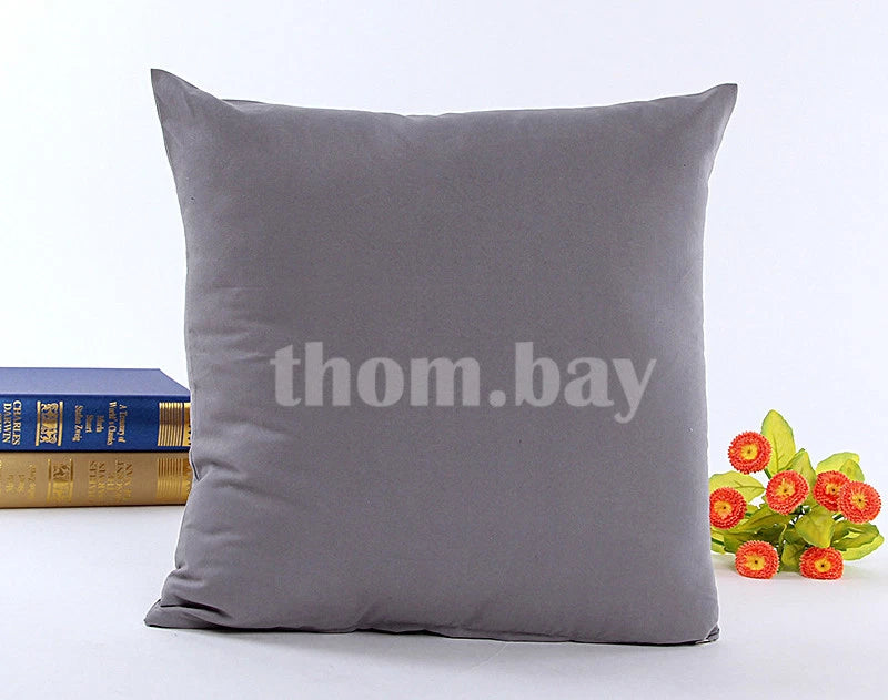 Plain Fluffy Classic Comfy Cushion Cover Cotton Linen Throw Pillow Case Bed Sofa