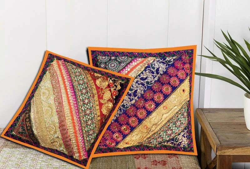 16"-2 Handmade Patchwork Home Sofa Pillow Cushion Covers Living Room Bed Covers