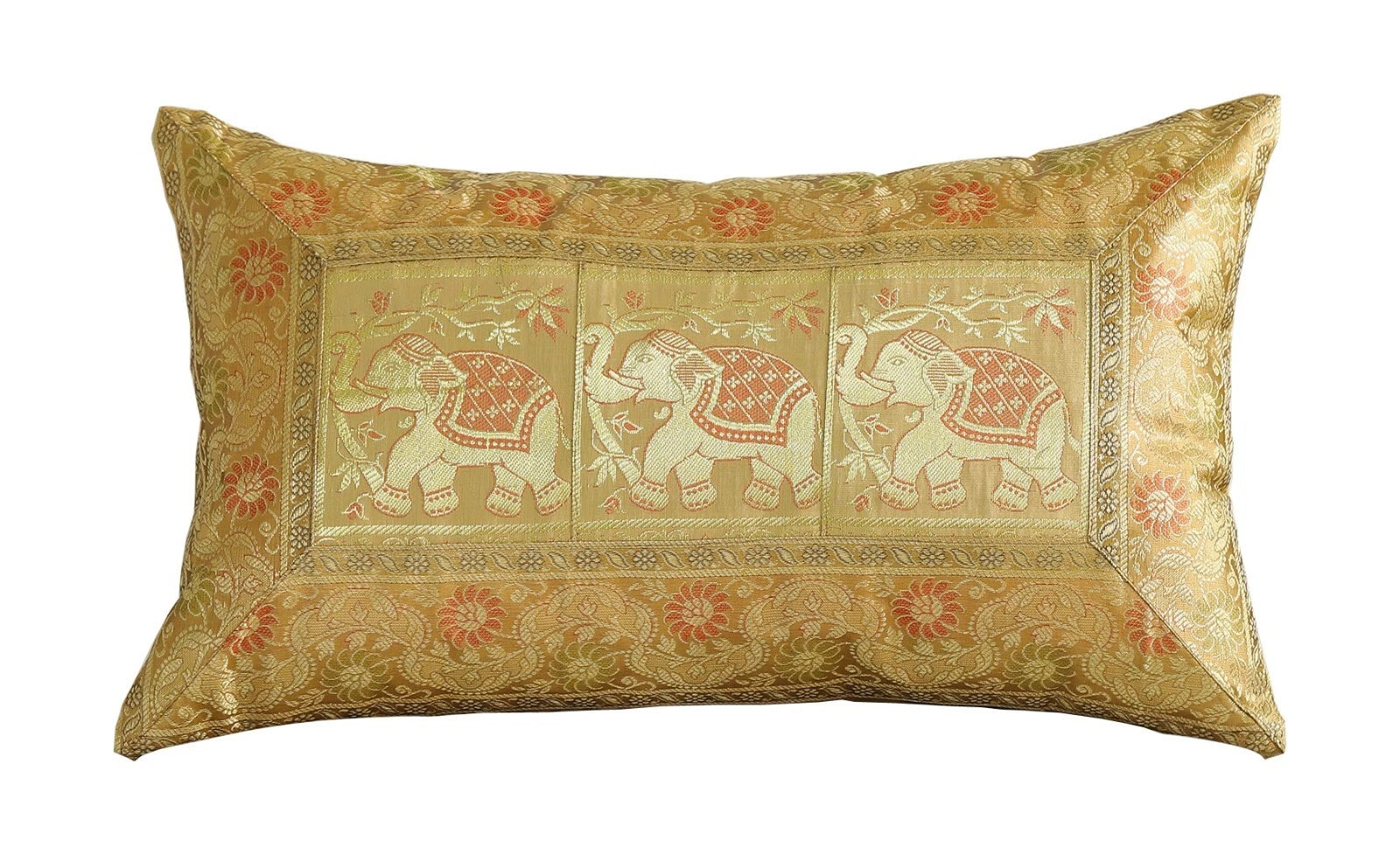 Indien Home Decor Bedding & Sofa Pillow Case Brocade Silk Cushion Cover 12"x20"