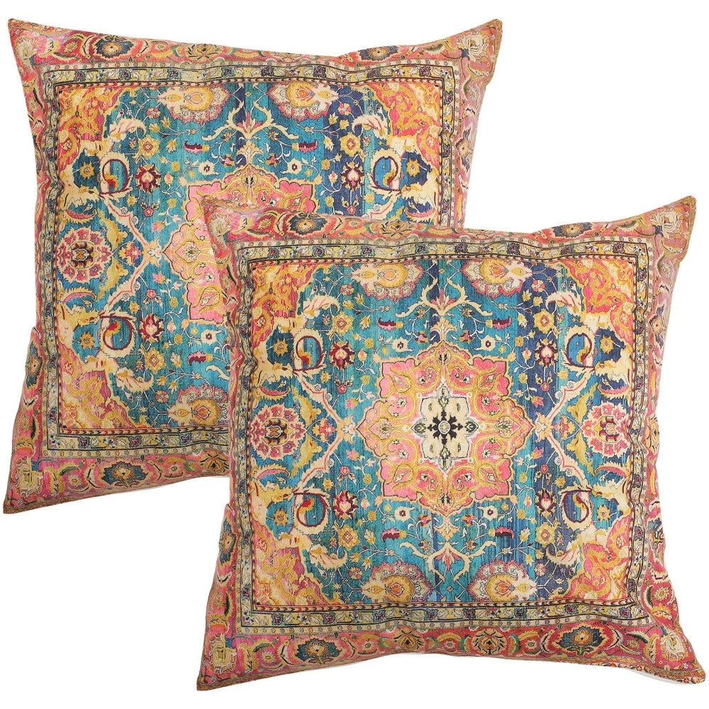 2 Pcs Pillow Case Square Cases Cushion Cover Boho Style Sofa Bed