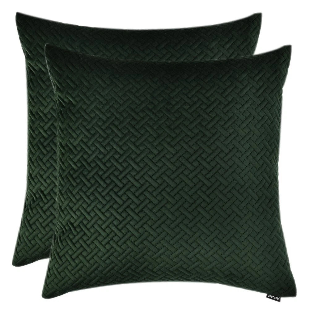 Set of 2, Decorative Velvet Bed Throw Pillow Case, Sofa Soft Quilted Pattern,...