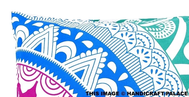 Ombre Mandala Printed Cotton Pillow Case Cover Home Sofa Decor Bed Decorative