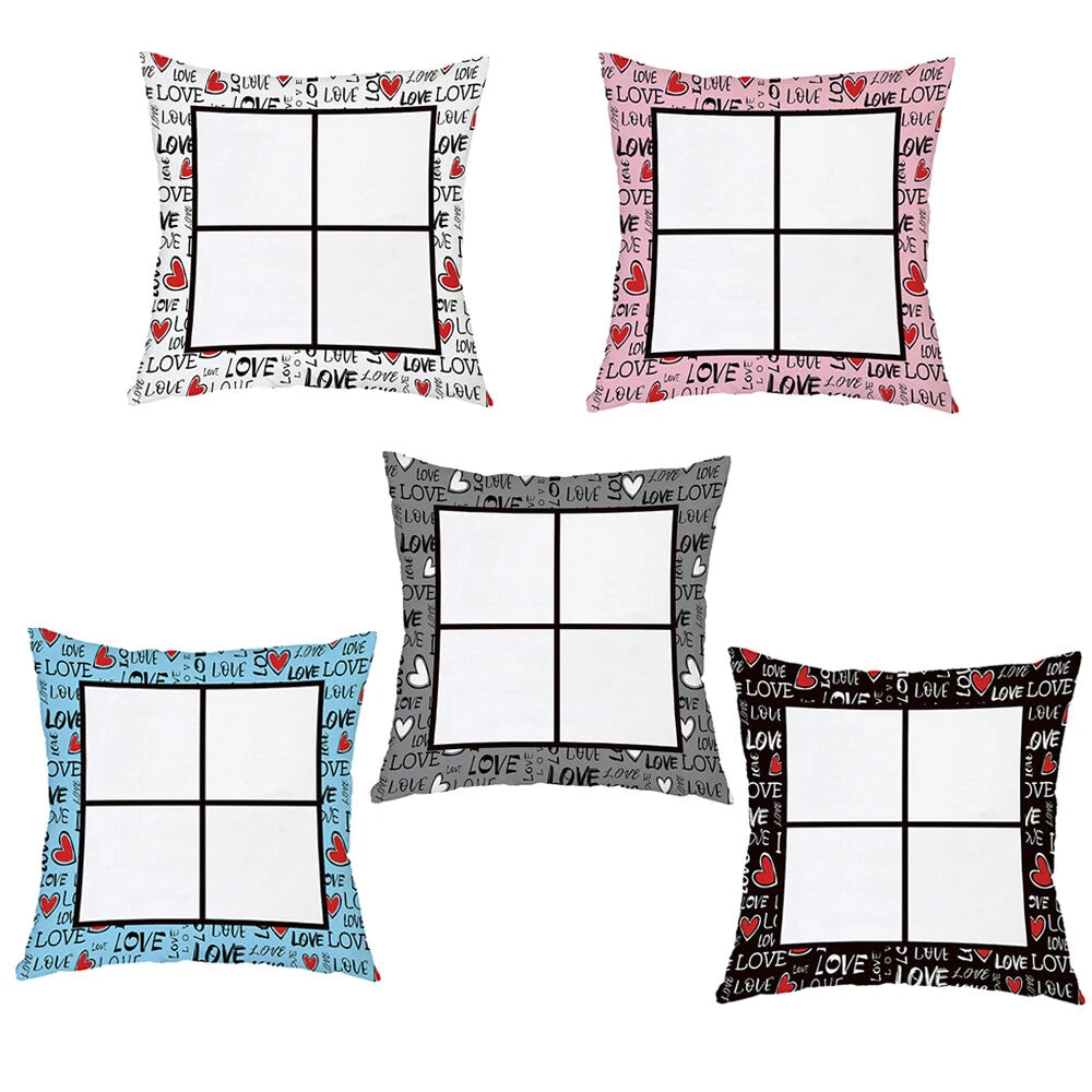 DIY Love Gift Sofa Bed Polyester Soft Cushion Cover Sublimation Blank Home Decor