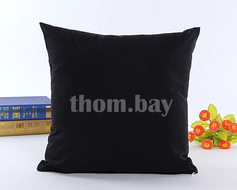 Plain Fluffy Classic Comfy Cushion Cover Cotton Linen Throw Pillow Case Bed Sofa
