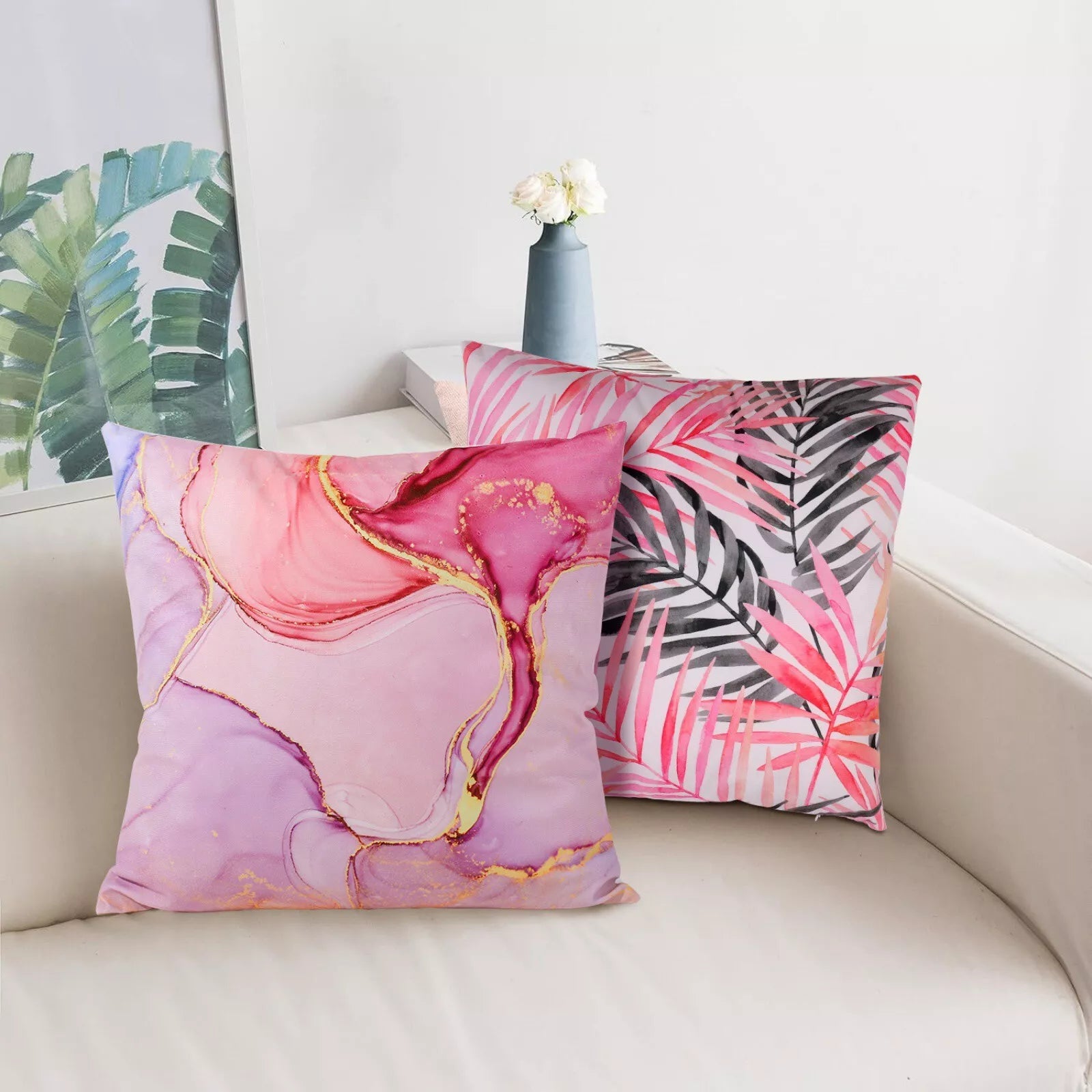 4pcs Throw Pillow Covers Country Farmhouse Pillowcases Cushion Covers For Sofa