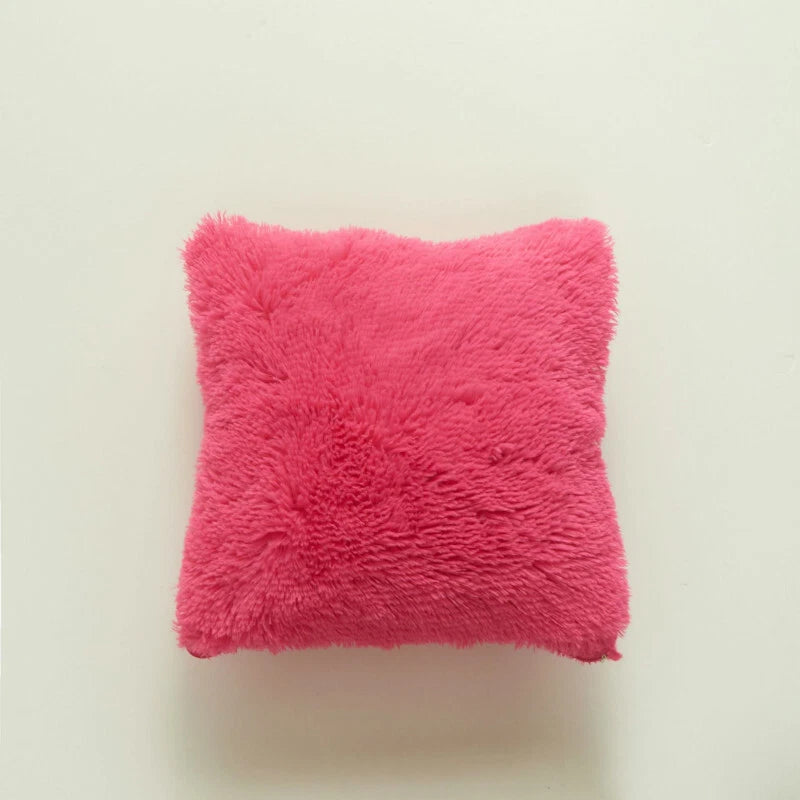 Fluffy Faux Fur Shaggy Pillow Case Plush Cushion Cover Sofa Bed Home Decor 17"