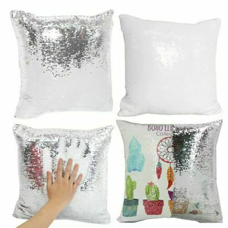 10Pcs Blank Reversible Sequin Pillowcase Home Sofa Car Decor for Sublimation New