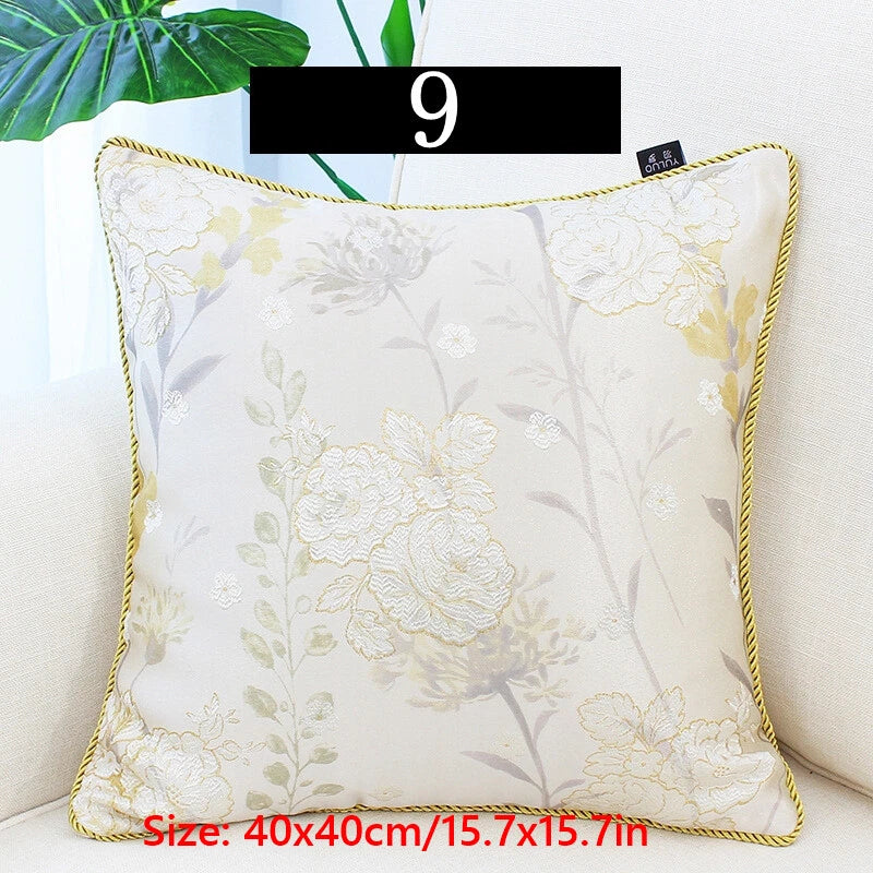 2X Chinese Satin Pillow Case Floral Cushion Covers Sofa Car Bed Home Decor Retro