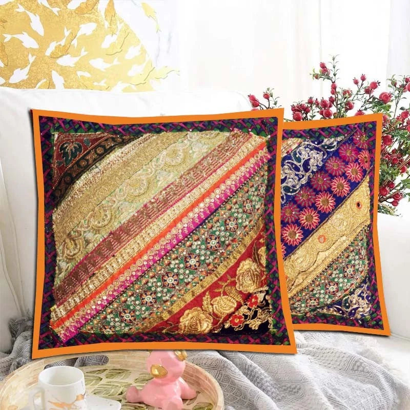16"-2 Handmade Patchwork Home Sofa Pillow Cushion Covers Living Room Bed Covers