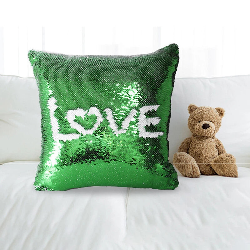 New Sublimation Blank Reversible Sequin Magic Pillowcase Home Sofa Car Decor