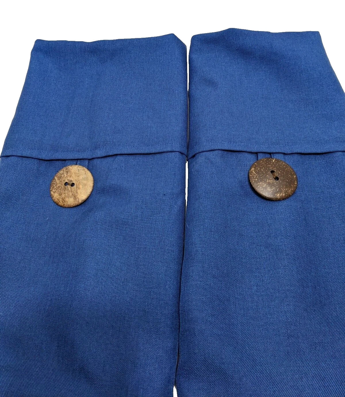 Blue Pillow Cover Pair Button Woven Decorative Zipper  Sofa Bed Home Decor Gift