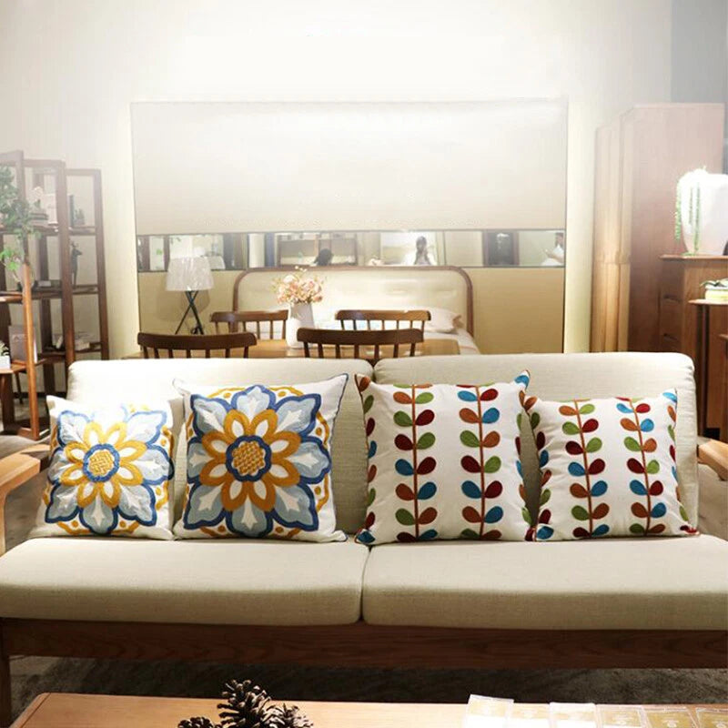 Boho Cushion Cover Bohemian Throw Pillow Case Ethnic Sofa Bed Embroidery NEW
