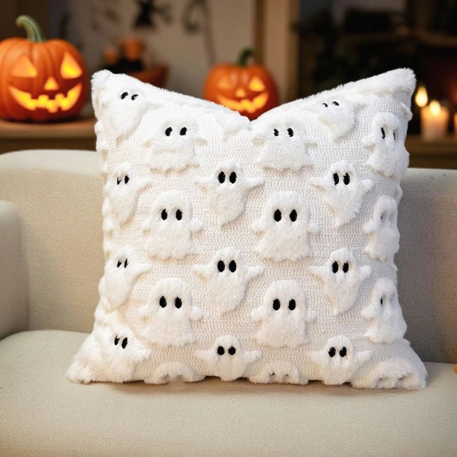 Halloween Ghost Throw Pillowcase Cushion Cover Sofa Bed Home Decor 45x45cm