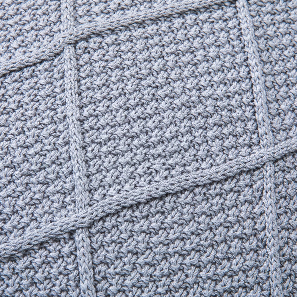 18'' Gray Knitted Sofa Bed Pillow Case Waist Cushion Covers Home Office Decor