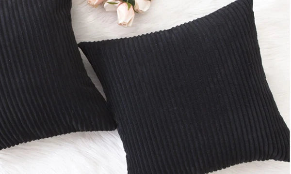Striped Velvet Cushion Covers – Soft Decorative Pillowcases for Sofa & Bed