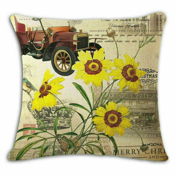 Decor Sofa 18" Retro Cover Cushion Home flower Case Throw