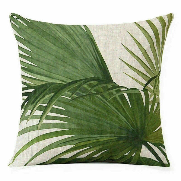 Decor Cushion Sofa Leaf Cover  Waist Home Green Car Case 18"