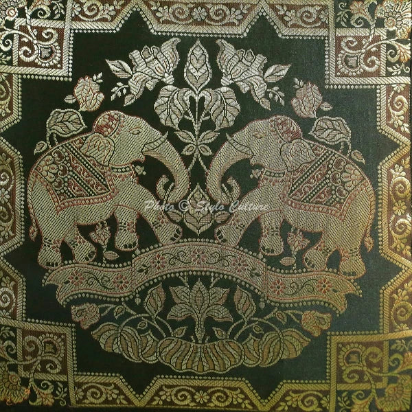 Home Decor 18 x 18 in Cushion Cover Brocade Jacquard Bohemian Pillow Case