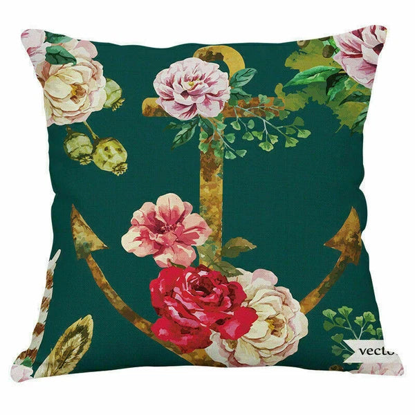 Decoration Cushion Cover Pillow Sofa Home Case Plants Office Green