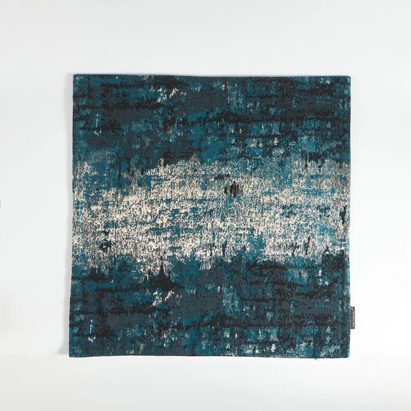 Turquoise Gold Velvet & Polyester Cushion Case Luxury Modern Square Accent Th...