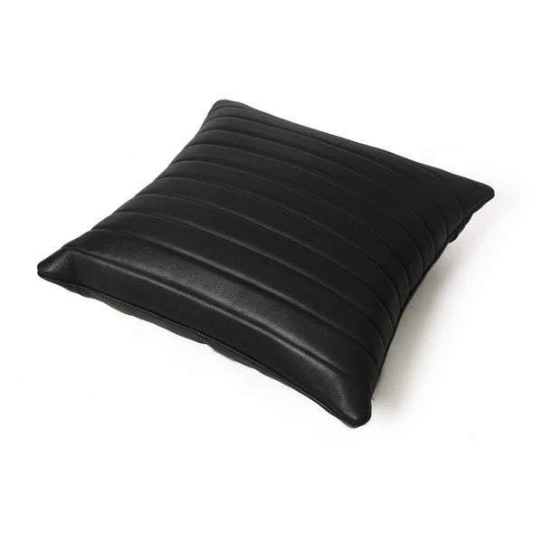 MOUSM Leather Parallel Lines Throw Pillow Covers Cushion for Sofa Couch 18x18"