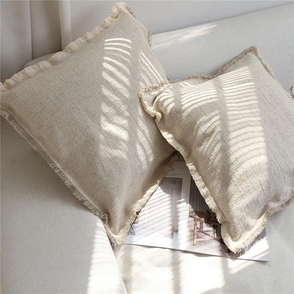 24x24 in Vintage Linen Cotton Blend Throw Pillow Covers Sofa Bed Cushion Covers