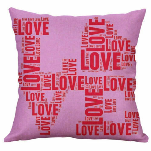 Love Letter Cover Pillow Case Print Home Cushion Cotton 18" Decor Sofa