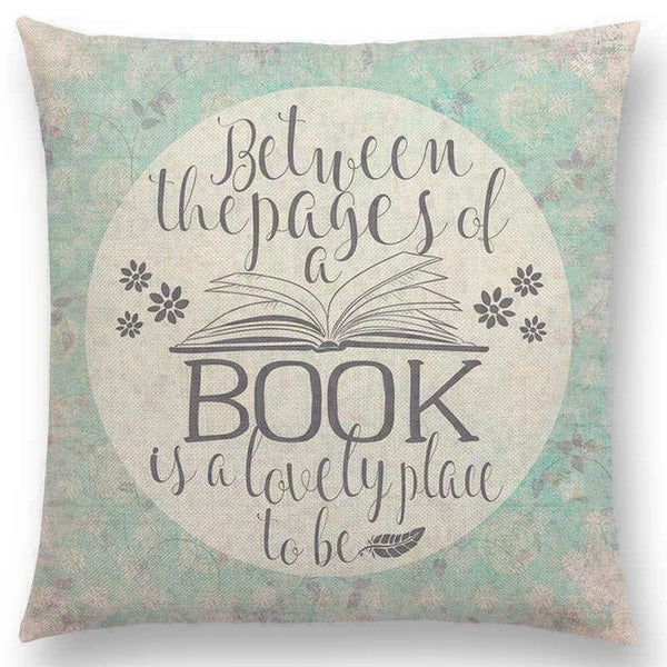 Pillow Series Sofa Letters Cushion Case Books Read Decorative Cover Study Time