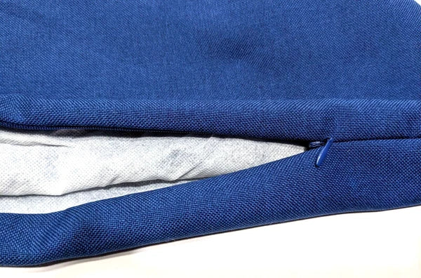 Blue Pillow Cover Pair Button Woven Decorative Zipper  Sofa Bed Home Decor Gift