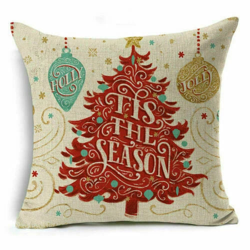 Christmas Sofa Pillow Case Decor Cushion Xmas Home Throw Cover 18"