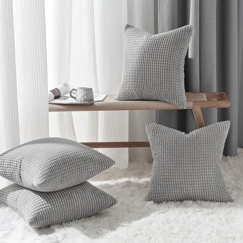 4 Packs Decorative Throw Pillow Covers 16x16 Inch for Living Room Couch Bed,