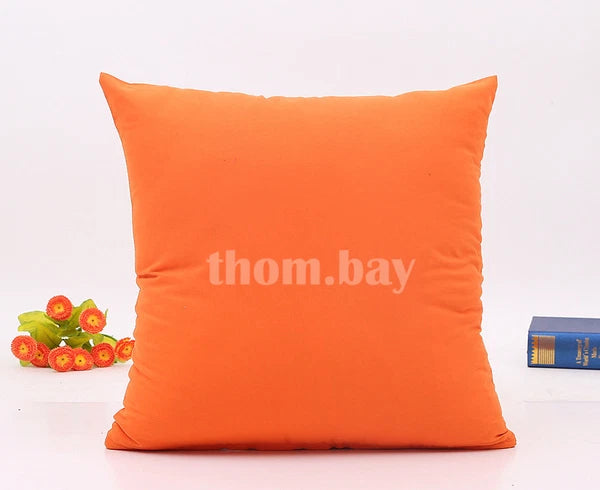 Plain Fluffy Classic Comfy Cushion Cover Cotton Linen Throw Pillow Case Bed Sofa