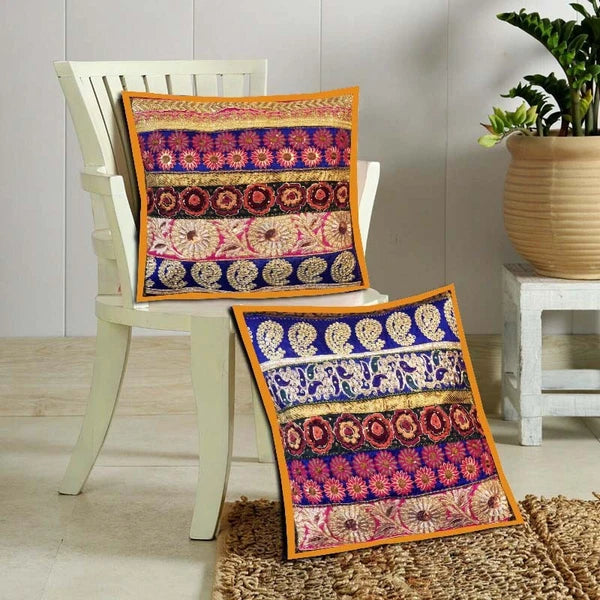 16"-Set of 2 pc Handmade Patchwork Living Room Sofa Pillow Cushion Covers