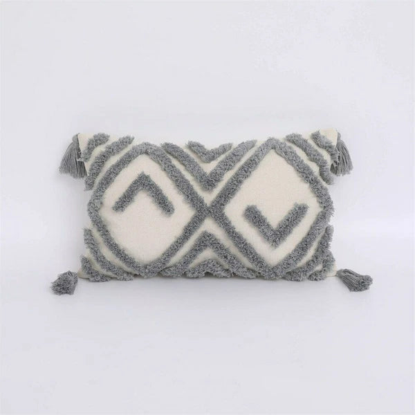 Cushion Cover Moroccan Tufted Tassel Throw Pillow Cover Macrame Pillow Case Sofa