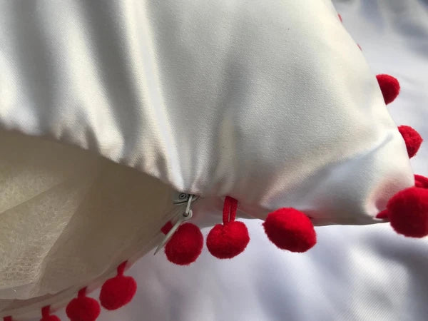 10Pcs Sublimation Blank Throw Pillow Covers Sofa Cushion Cases with Ball 16"x16"