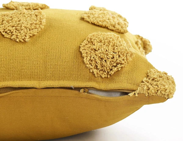 Cotton Tufted dots Cushion Cover Pillow Throw Case For Sofa, Living Room Or Bed