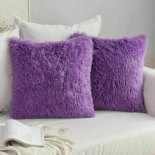 40CM x 40CM Fluffy Pillow Case Faux Soft Plush Cover Cushion Home Bed Sofa Decor