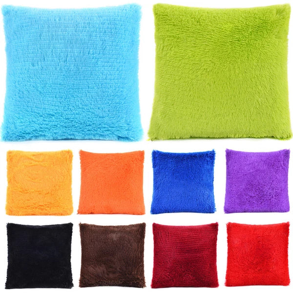 Cushion Cover Solid Color Soft Pillowcase Office Home Bed Sofa Car Décor New