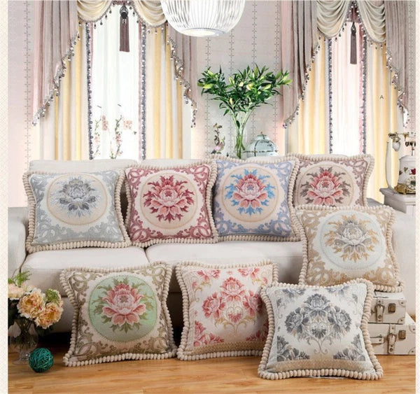 European Luxury Jacquard Throw Pillow Cover Sofa Bed Cushion Case Home Decor