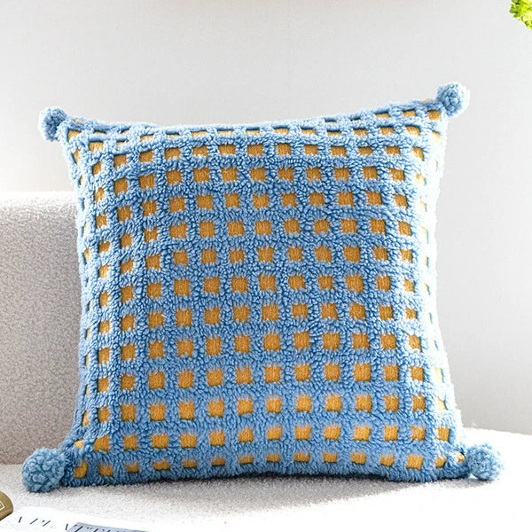 18 x 18 in Vintage Sherpa Square Throw Pillow Covers Sofa Bed Cushion Covers